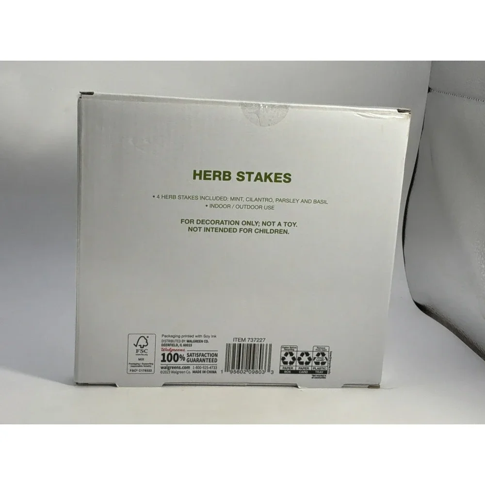 Herb Stakes By Walgreens 4 Count Mint Cilantro Parsley Basil